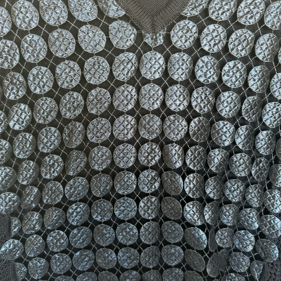 Marco de Vincenzo Navy Blue Metallic Circle Tunic Sweater - Picture 4 of 8